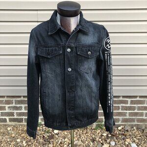 Reason Black Denim Jacket‎ Mens Size Medium Apollo X RSN-1 Moto Style  NWOT